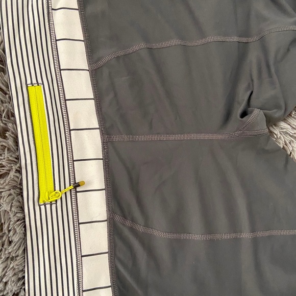 Lululemon Run Inspire Crops Capri 4 Gray White - Picture 11 of 16